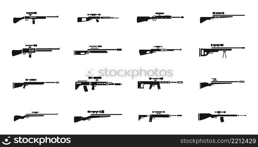 Sniper weapon icon simple vector. Army gun. Assault rifle. Sniper weapon icon simple vector. Army gun