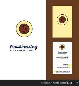 Snooker ball Creative Logo and business card. vertical Design Vector