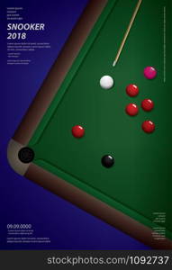 Snooker Championship Poster Design Template Vector Illustration