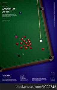Snooker Championship Poster Design Template Vector Illustration