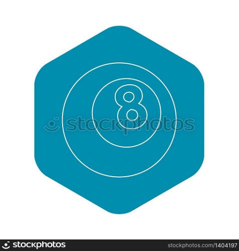 Snooker eight pool icon. Outline illustration of snooker eight pool vector icon for web. Snooker eight pool icon, outline style
