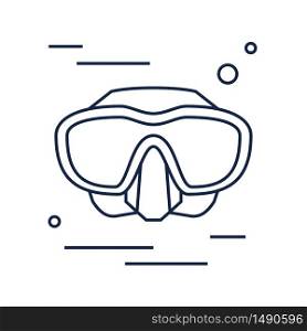 Snorkeling mask icon. Equipment for scuba diving and freediving. Isolated vector illustration on white background. Snorkeling mask icon. Equipment for scuba diving and freediving. Isolated vector illustration