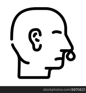snot nose line icon vector. snot nose sign. isolated contour symbol black illustration. snot nose line icon vector illustration flat