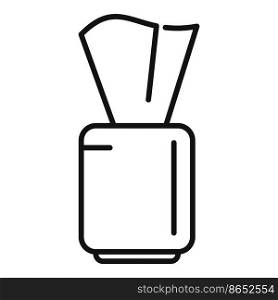 Snot tissue icon outline vector. Wet box. Wipe pack. Snot tissue icon outline vector. Wet box