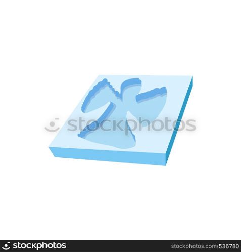 Snow angel icon in cartoon style isolated on white background. Snow angel icon, cartoon style