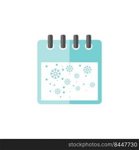 Snow Calendar Page icon. Flat season calendar vector icon. Snow Calendar Page vector
