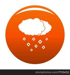 Snow cloud icon. Simple illustration of snow cloud vector icon for any design orange. Snow cloud icon vector orange