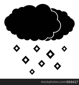 Snow cloud icon. Simple illustration of snow cloud vector icon for web. Snow cloud icon, simple black style
