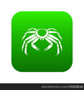 Snow crab icon digital green for any design isolated on white vector illustration. Snow crab icon digital green