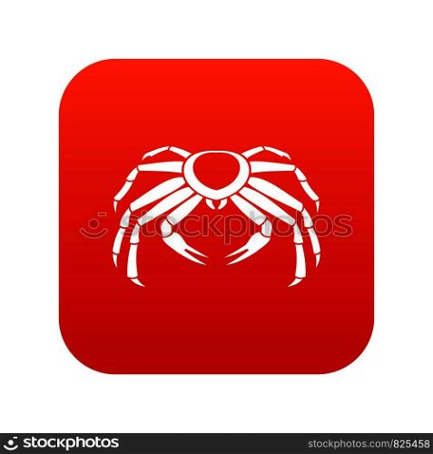 Snow crab icon digital red for any design isolated on white vector illustration. Snow crab icon digital red