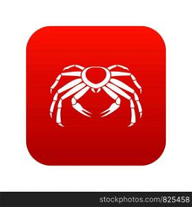 Snow crab icon digital red for any design isolated on white vector illustration. Snow crab icon digital red
