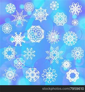 Snow Flake Background. Winter Decorative Ornamental Pattern. Snow Flake Background