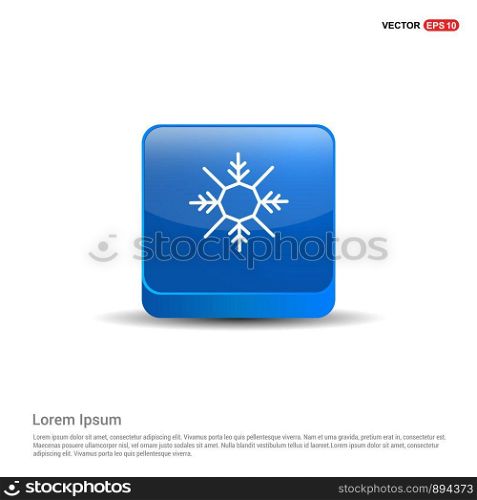 Snow Flake Icon - 3d Blue Button.