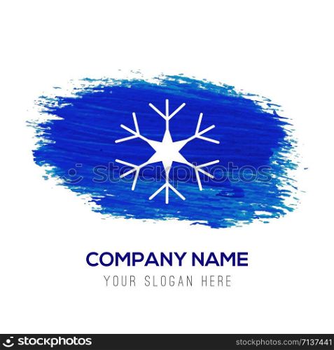 Snow Flake Icon - Blue watercolor background