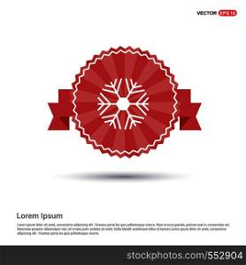 Snow Flake Icon - Red Ribbon banner