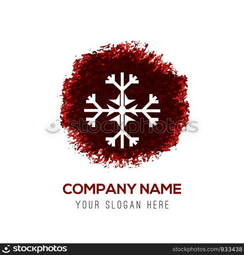 Snow Flake Icon - Red WaterColor Circle Splash