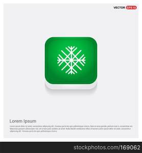Snow Flake IconGreen Web Button - Free vector icon