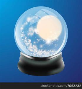 Snow globe template. Snow globe template. Abstract shining stars. Vector illustration