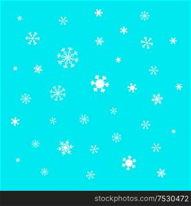 Snow goes in the sky. A vector illustration