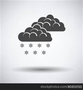 Snow icon on gray background with round shadow. Vector illustration.