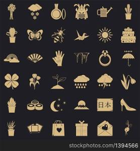 Snow icons set. Simple style of 36 snow vector icons for web for any design. Snow icons set, simle style