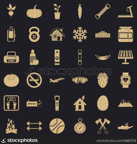 Snow icons set. Simple style of 36 snow vector icons for web for any design. Snow icons set, simple style