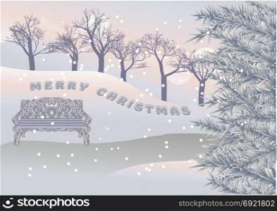 snow in the park. abstract christmas background