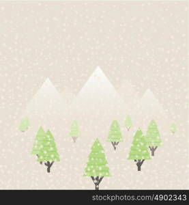 Snow in the woods. Vector illustration