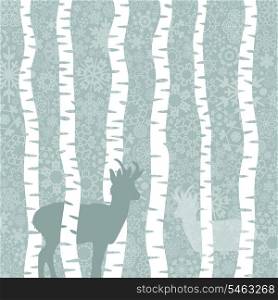 Snow in winter wood. A vector illustration