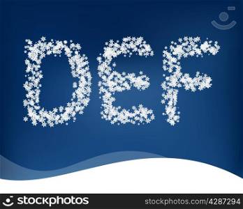 Snow letters for winter design. Vector.