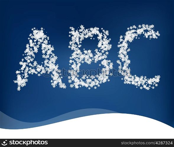 Snow letters for winter design. Vector.