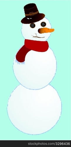 snow man, vector art illustration