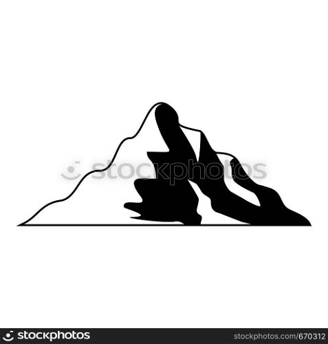 Snow mountain icon. Simple illustration of snow mountain vector icon for web. Snow mountain icon, simple style.