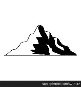 Snow mountain icon. Simple illustration of snow mountain vector icon for web. Snow mountain icon, simple style.