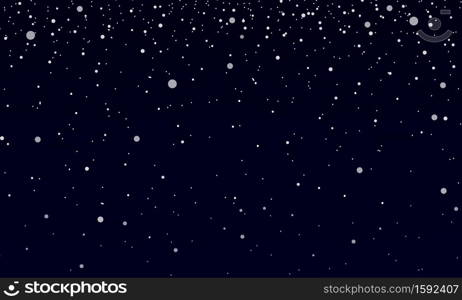 Snow Night. White Snowflakes On Dark Sky. Falling Snow Background. Vector EPS 10.. Snow Night. White Snowflakes On Dark Sky. Falling Snow Background. Vector EPS 10