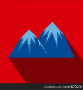 Snow peak icon. Flat illustration of snow peak vector icon for web. Snow peak icon, flat style.