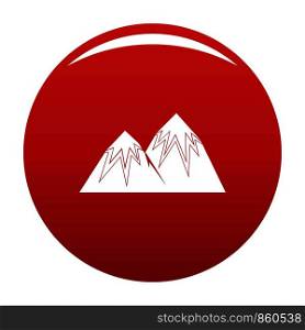 Snow peak icon. Simple illustration of snow peak vector icon for any design red. Snow peak icon vector red