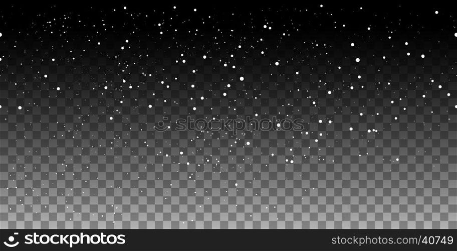 Snow seamless pattern on transparent background. Snow horizontal seamless pattern on transparent background. Vector illustration
