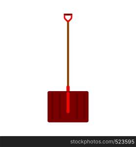 Snow shovel red outdoor snowfall clean remove dig. Manuall handle vector icon sidewalk street road. Equipment spade