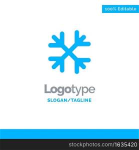 Snow, Snow Flakes, Winter, Canada Blue Solid Logo Template. Place for Tagline