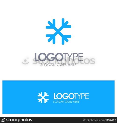 Snow, Snow Flakes, Winter, Canada Blue Solid Logo with place for tagline