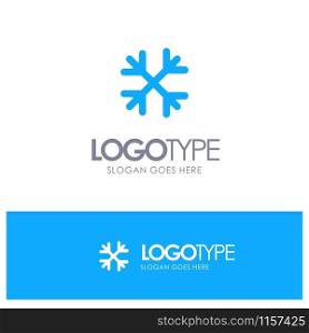Snow, Snow Flakes, Winter, Canada Blue Solid Logo with place for tagline