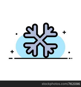 Snow, Snow Flakes, Winter, Canada Business Flat Line Filled Icon Vector Banner Template