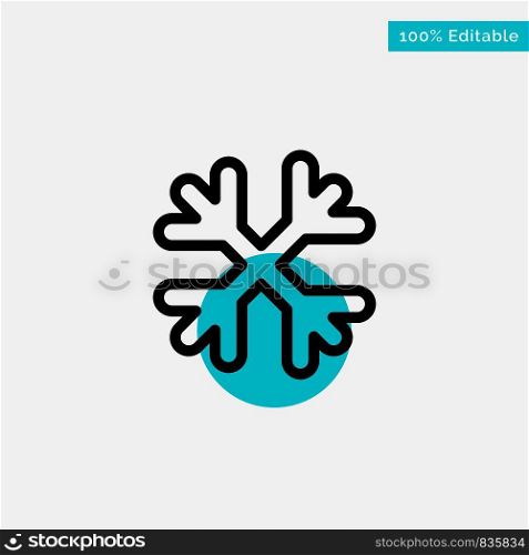 Snow, Snow Flakes, Winter, Canada turquoise highlight circle point Vector icon