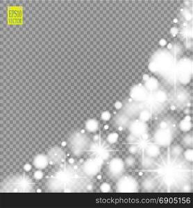 Snow, star, glitter line on a transparent background. Vector illustration . Abstract snowflake background. Festive shine ribbon. For Christmas, New Year, Birthday, holiday party invitation card. Snow, star, glitter line on a transparent background. Vector illustration 10 EPS. Abstract snowflake background. Festive shine ribbon. For Christmas, New Year, Birthday, holiday party invitation card
