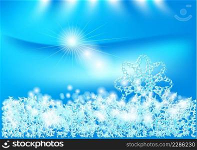 snow. winter abstract background with snow and light