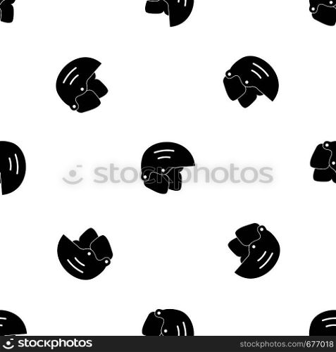 Snowboard helmets pattern repeat seamless in black color for any design. Vector geometric illustration. Snowboard helmets pattern seamless black