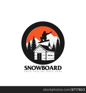 snowboard logo vector