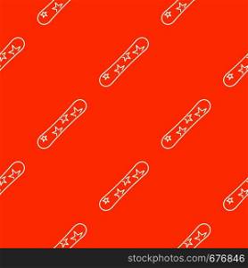 Snowboard pattern repeat seamless in orange color for any design. Vector geometric illustration. Snowboard pattern seamless