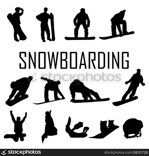 Snowboarder man silhouette. Vector illustration. EPS 10.
